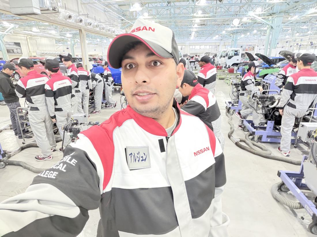 Arjun in the training workshop